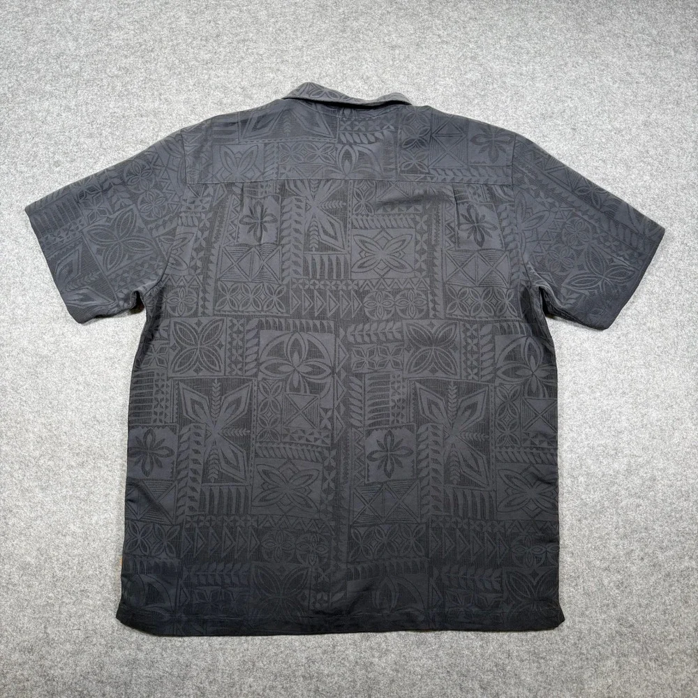 Quiksilver Waterman Aganoa Bay Shirt Mens XXL EUC Black Tribal Camp Short Sleeve - Picture 3 of 11